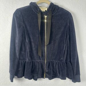 Kate Spade Broome Street Navy Velour Hoodie